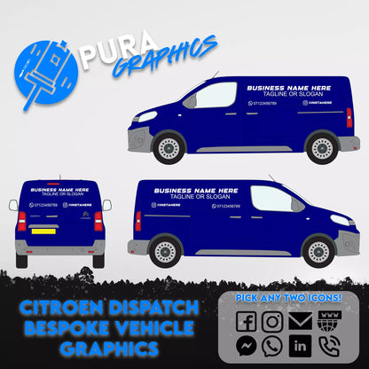 CITROEN Dispatch Van Self-Fit Graphics Kit – Custom Colours & Fonts – FREE Social Logos!