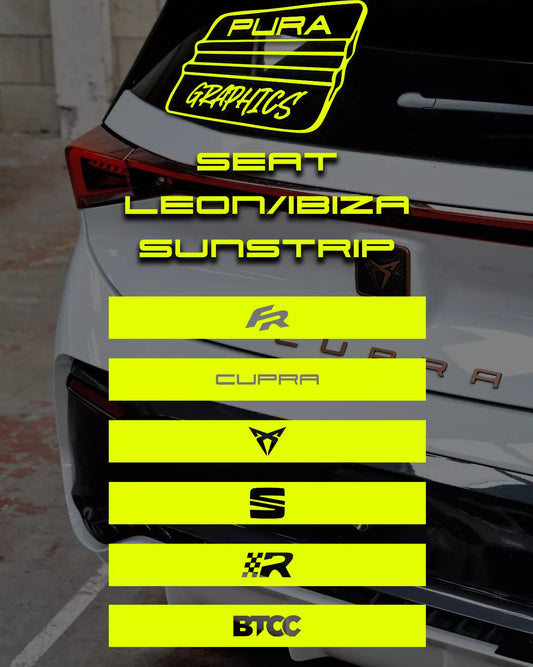 SEAT Leon & Ibiza SUNSTRIP - Custom Logo & Color Options! CUPRA FORMENTOR ETC