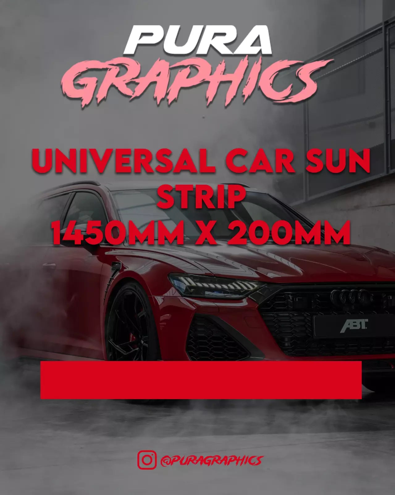 Car Sunstrip Universal Windscreen Sun strip 1450mm x 200mm